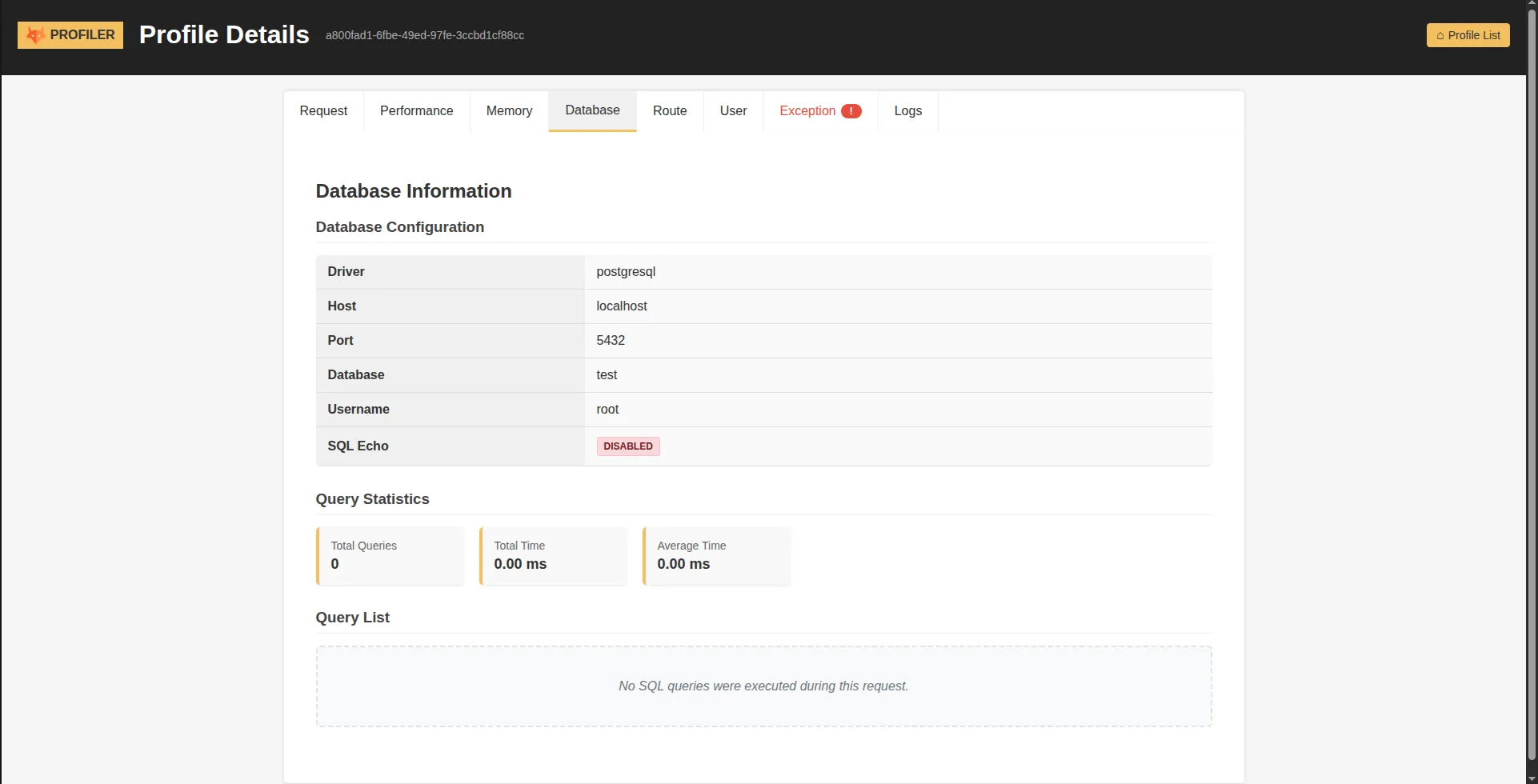 Database Panel